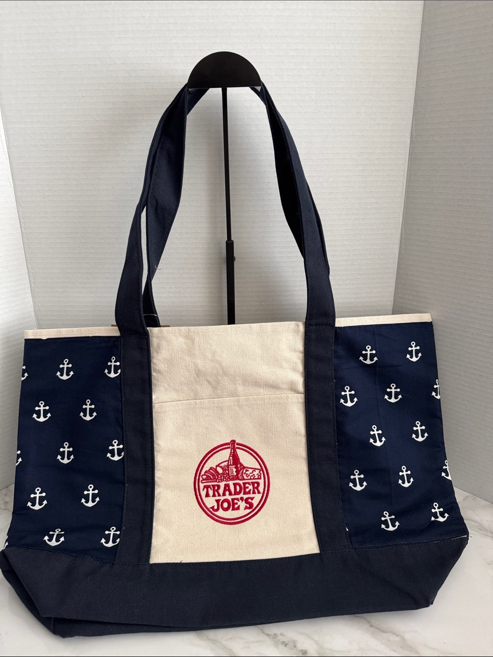 Trader Joe’s Large Navy Canvas Tote. New with Tag.